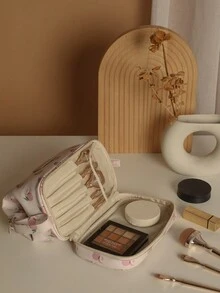 1 件女士便攜式旅行化妝包,大容量洗漱用品收納包,適合出差和旅行期間化妝和護膚品