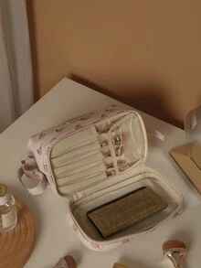 1 件女士便攜式旅行化妝包,大容量洗漱用品收納包,適合出差和旅行期間化妝和護膚品