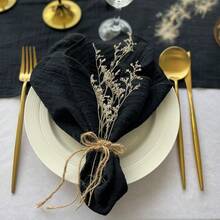 6入組黑色晚餐餐巾