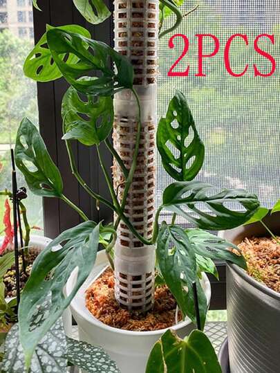 2/4/8 piezas Soporte para plantas enredaderas maceta, estructura para escalar plantas, palos plásticos huecos para musgos y plantas trepadoras