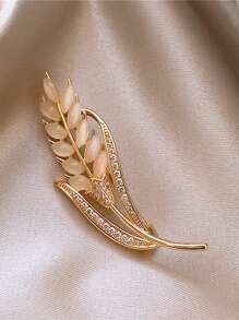 貓眼石麥穗胸針 - 金黃色 - 查看 3