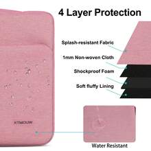 Laptop Skin 14 Inch Waterproof Bag Computer Sleeve Laptop Skin For MacBook Pro, HP, Acer, ASUS, Dell, Huawei - Pink - View 3