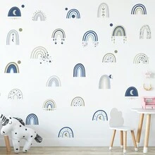 Giấy dán tường - Màu xanh lam - Xem 3