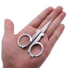 Folding Scissors Pocket Travel Small Crafts Sharp Blade Emergency Mini Foldable Travel Embroidery Scissor Thread Tailor Fishing Scissors - Silver - View 5