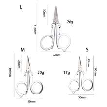 Folding Scissors Pocket Travel Small Crafts Sharp Blade Emergency Mini Foldable Travel Embroidery Scissor Thread Tailor Fishing Scissors - Silver - View 3