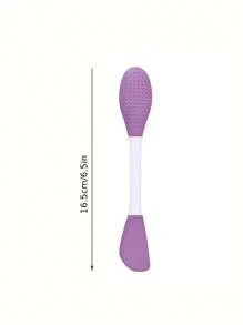 1pc 紫色矽膠雙頭面膜刷 矽膠洗臉刷 面膜專用刮刀 洗臉刷 清潔工具