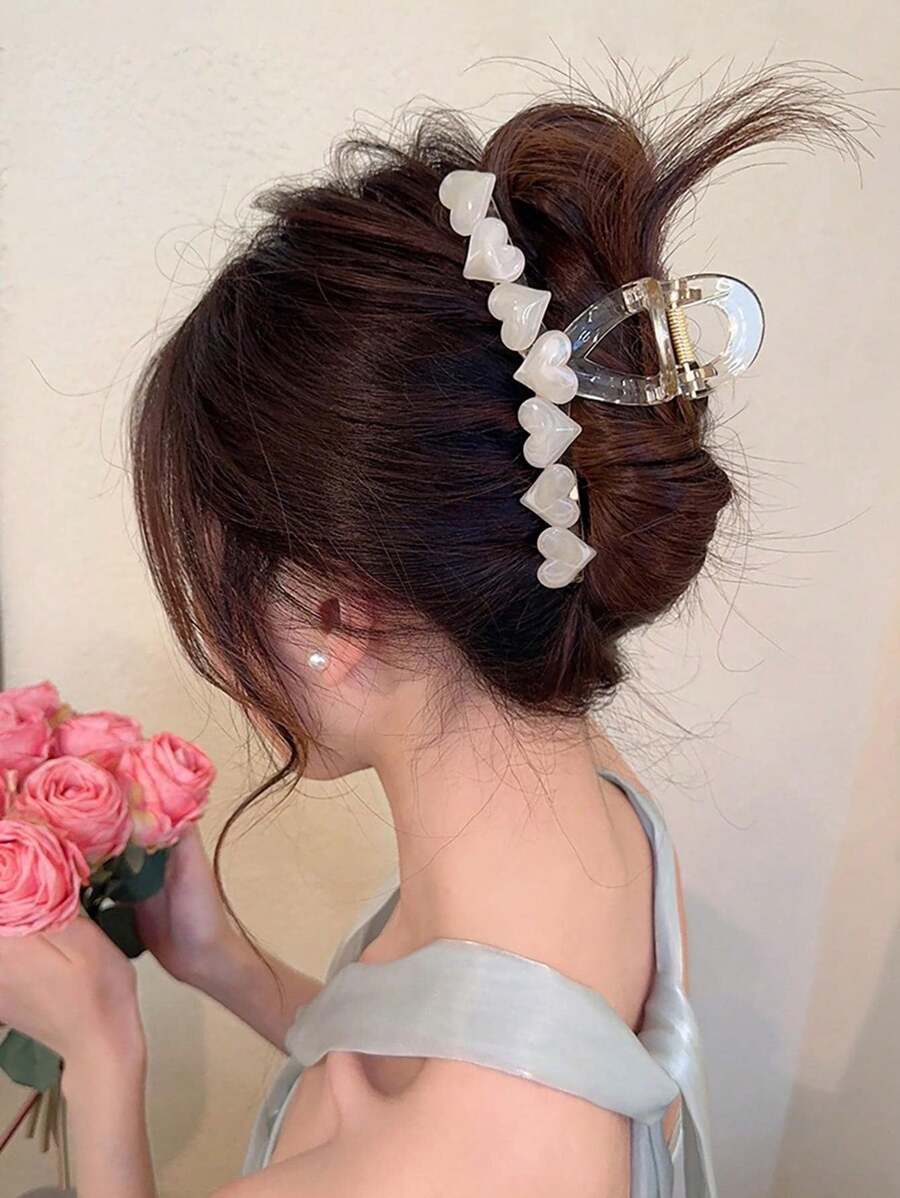 1個光澤彩色波點果凍髮卡，派對必備 - 米色 - 查看 1