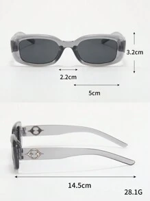 2對女性多色塑膠方形復古時尚眼鏡,適用於購物和展示 - 彩色 - 查看 5