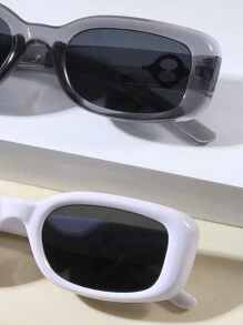 2對女性多色塑膠方形復古時尚眼鏡,適用於購物和展示 - 彩色 - 查看 2