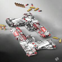 1set Skull Patterned Soft Bullet Handgun With Manual Eject Shell And 10pcs Soft Bullets & 8pcs Shell, For Teenager's Outdoor Shooting Games And Holidays, Such As Christmas, Etc. - Multicolor - View 3