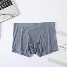 3件/組高級男式內褲，包括短褲和緊身褲，無縫一體平角性感透氣冰絲性感短褲，聖誕禮盒風格，隨機混色 - 彩色 - 查看 4