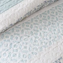 Chăn bông 100% cotton 6 cái/bộ in hoa, khâu hai mặt, tất cả các mùa, khăn phủ bàn nhẹ Lớp trải giường tồi tàn sang trọng, khăn trải giường phù hợp, trang trí nội thất - Nước - Xem 5