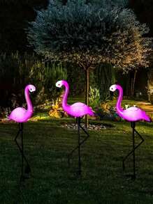 1个/3个太阳能火烈鸟路径灯，防水火烈鸟LED景观灯，适用于草坪、露台、池塘、门廊、后院装饰，是圣诞节、感恩节送给家人的最佳礼物，也适合秋季装饰、室内外装饰。 - 彩色 - 查看 2