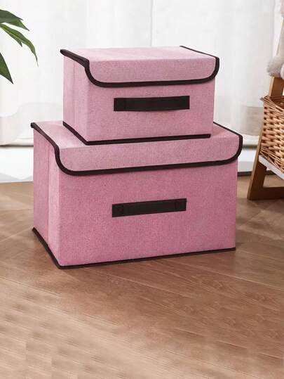 1pc Fabric Foldable Storage Box, Portable Organizer For Clothes, Underwear, Bras, Socks, Dust-Proof & Moisture-Proof Cabinet Storage Box, 2pcs Vacuum Compression Bags, Wardrobe Organizer