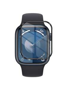 4 bucăți de protecție pentru ecran pentru Apple Watch, potrivite pentru noul Apple Watch Series 10, 38/40/41/42/45/49mm Film moale curbat anti-explozie cu acoperire completă, margine neagră din fibră de carbon