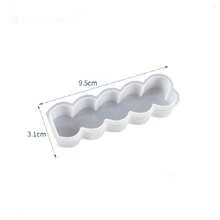 1個白色硅膠五孔心形蠟燭模具,diy水晶、蠟、石膏、硅膠製成各種心形