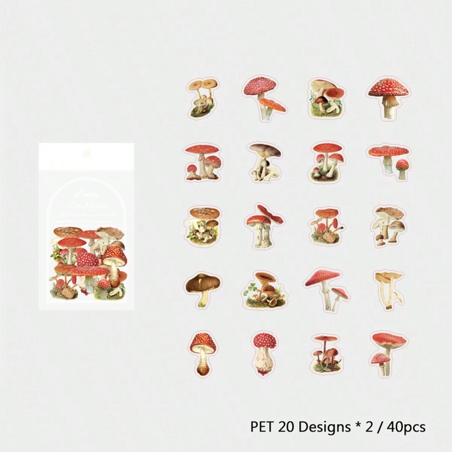 Pegatinas De Setas Del Bosque - Beis - Ver 1