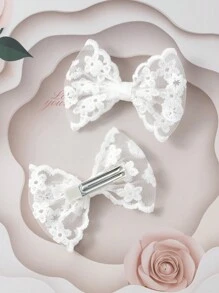2pcs/Set Bowknot Hair Clips For Kids