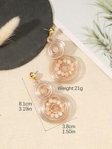 1對時尚高端寶石鑲嵌吊墜耳環,女性節日禮物