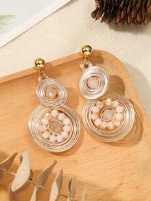 1對時尚高端寶石鑲嵌吊墜耳環,女性節日禮物