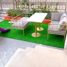 Thực tế Cỏ nhân tạo Tấm thảm Với TPR Cao su Đáy , Trắng Đối với Ban công Đồ trang trí - màu xanh lá - Xem 3