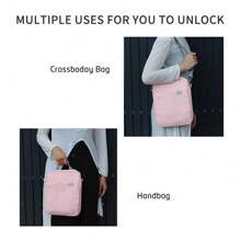 9-11 英寸 iPad 平板电脑单肩包 多用途简约时尚设计独立隔层带手柄涤纶面料笔记本电脑平板电脑单肩包男女通用工作、学校、通勤和休闲教室笔记本电脑包教室包教师收纳包教室整理包 - 粉色 - 查看 8