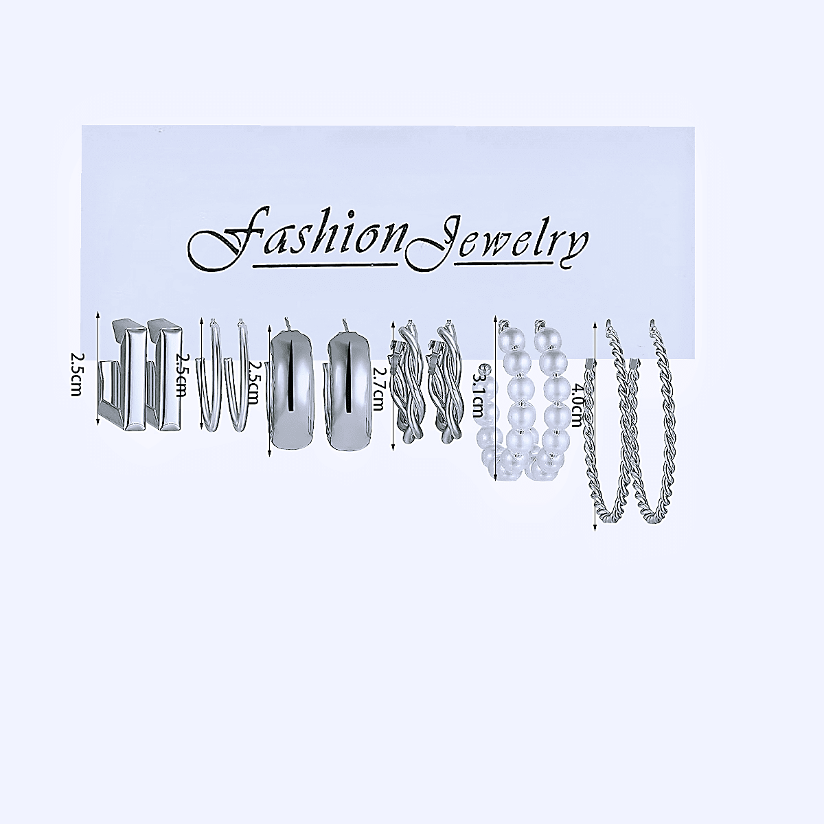 12 Pairs New Earring Set Inlaid Imitation Pearl Earring Circle Set