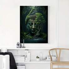 FajerminArt 1入自然森林風景帆布印花,岩石佛像大樹壁畫,禮物海報畫,抽象塗鴉街頭風格,家居裝飾帆布畫,圖片牆藝術模塊海報,客廳辦公室餐廳,無框版 - 彩色 - 查看 1