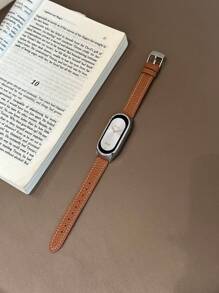 1 pièce Bracelet de montre en cuir grain de litchi avec boucle unisexe, étui de protection compatible avec Xiaomi Mi Band 10/9/8/7/6/5/4/3, Xiaomi Mi Band 9/8 Active, Redmi Band 2 avec NFC