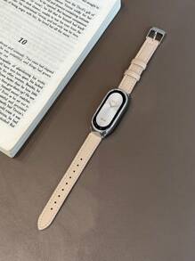 1 pièce Bracelet de montre en cuir grain de litchi avec boucle unisexe, étui de protection compatible avec Xiaomi Mi Band 10/9/8/7/6/5/4/3, Xiaomi Mi Band 9/8 Active, Redmi Band 2 avec NFC