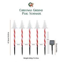 1set Christmas Tree Led Solar Ground Plug Light Outdoor Decorative Ground Plug Light To Create Christmas Atmosphere - White - View 8