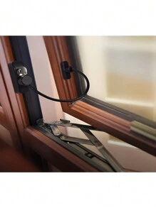 Window Restrictor Lock, Door Cable Restrictor Lock, Window Restrictor, Sliding Door Lock, Household Security Steel Wire Clamp - Black - View 7