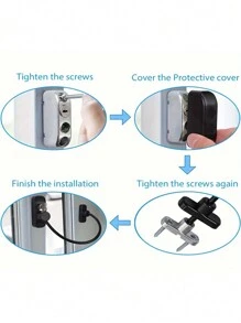 Window Restrictor Lock, Door Cable Restrictor Lock, Window Restrictor, Sliding Door Lock, Household Security Steel Wire Clamp - Black - View 5