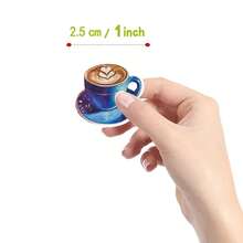 500pcs/roll Coffee Theme Stickers, Cute Cartoon Aesthetic 1 Inch Label Decal Roll With 10 Patterns, Self-adhesive Sealing Stationery Card Envelope, Perfect As Children Gift, Teenagers Party Supplies, Reward And Motivation - Multicolor - View 2