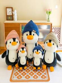 1 Pieza Juguete De Peluche De Pingüino Con Gorro Azul - Azul - Ver 6