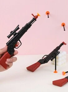 1pc Black Suction Cup Soft Bullet Shooting Toy Gun - Black - View 2