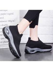 Women's Comfortable Breathable Mesh Sneakers - Black and White - View 7