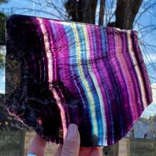 1入組彩虹萊茵石水晶,萊茵石片,治療水晶和石頭,萊茵石板/萊茵石片,美麗的拋光萊茵石陳列標本,萊茵石瓷磚,diy 家居裝飾,房間裝飾 - 紫色 - 查看 7