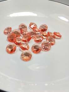20 顆/套 14 Mm 2 孔酒色玻璃八角形珠/diy 水晶珠/玻璃捕光器 - 酒紅色 - 查看 2