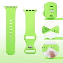 1pc Fashion Casual Silicone Butterfly Buckle Watch Band, Compatible With Apple Watch 38mm 40mm 41mm 45mm 46mm 44mm 42mm 49mm, Soft, Comfortable, Waterproof Wristband Suitable For Ultra Series SE 8/7/6/5/4/3/2/1 Replacement Straps - New Green - View 4
