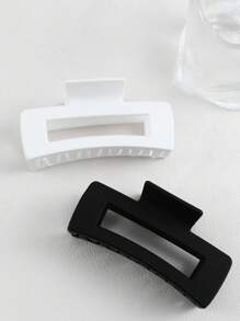 2 chiếc kẹp tóc trơn màu mờ & mờ cỡ lớn với thiết kế tối giản - Nhiều màu - Xem 1