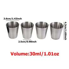 4入組加厚便攜酒杯與儲物杯,30ml戶外便攜酒杯,不銹鋼便攜式冷飲杯