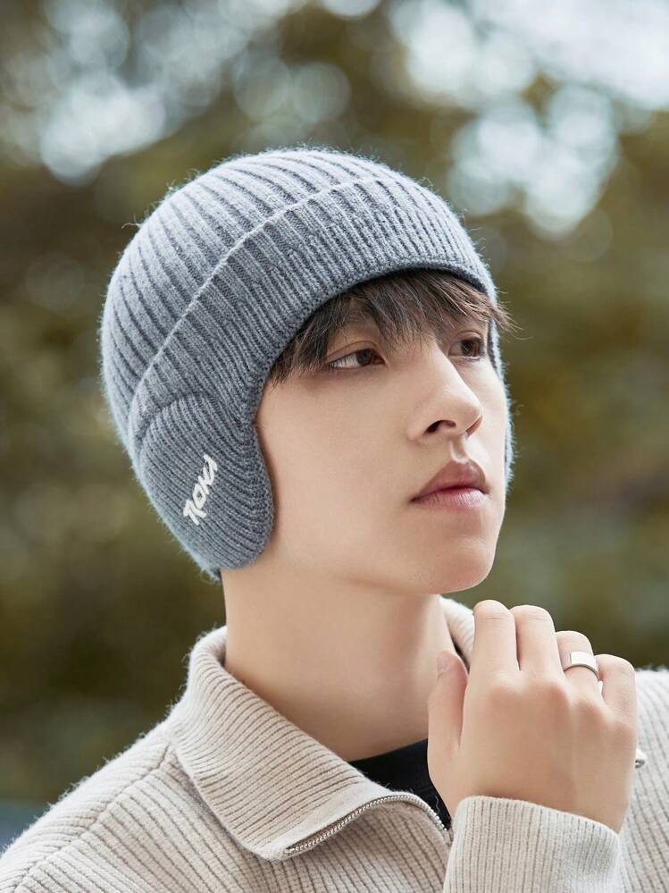 Knit hats for mens with ear flaps clearance