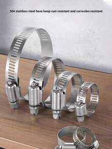 20 cái Thép không gỉ Vòi nước Kẹp Bộ Đối với Giám sát , Khí ga Hình trụ Thông thoáng Đường ống , Kiểu Mỹ Kẹp Đối với Mềm mại Ống Với Thép không gỉ 304 Vòi nước Kẹp - Bạc - Xem 3