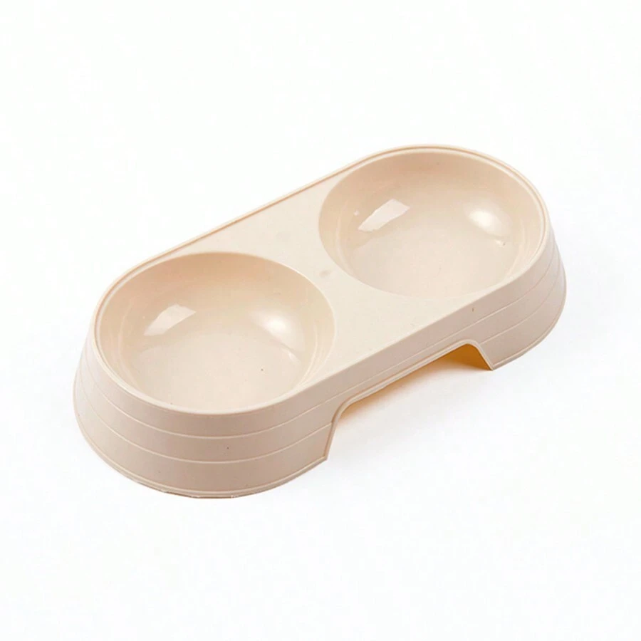 Macaron-colored Pet Double Bowls - Apricot - View 1