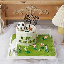 9 cái/bộ Tượng đội bóng đá trang trí bánh - trắng - Xem 4