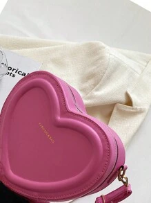 斜挎包，迷你心形单肩包，时尚简约ins风，质感别致，甜美可爱，百搭优雅，个性时尚。 - 玫紅色 - 查看 7