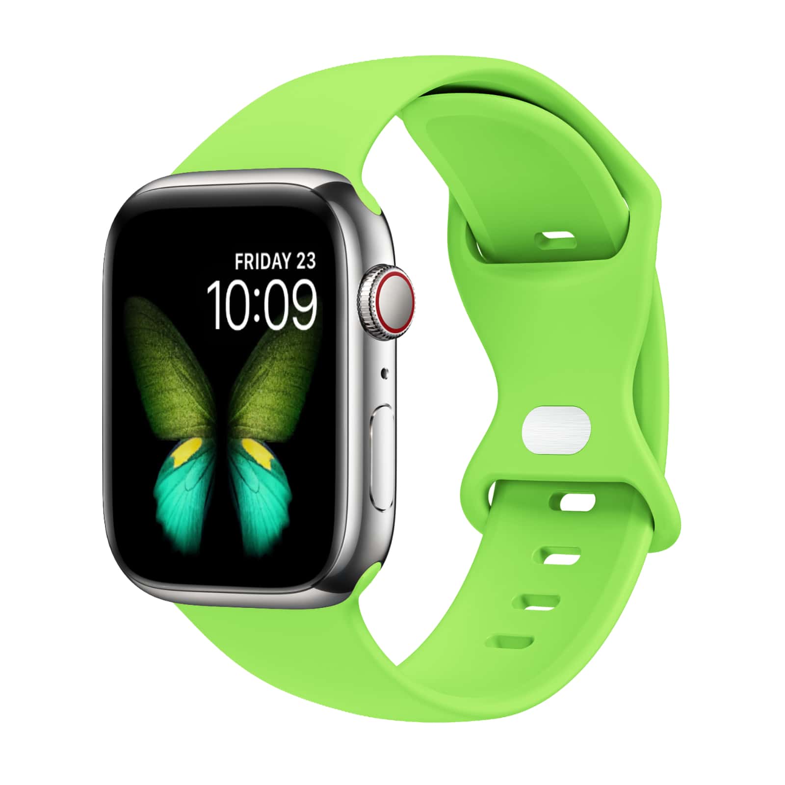 1pc Fashion Casual Silicone Butterfly Buckle Watch Band, Compatible With Apple Watch 38mm 40mm 41mm 45mm 46mm 44mm 42mm 49mm, Soft, Comfortable, Waterproof Wristband Suitable For Ultra Series SE 8/7/6/5/4/3/2/1 Replacement Straps
