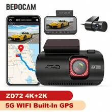 Bepocam 雙鏡頭行車記錄器前後車dvr視訊記錄器,帶有5g Wifi的車載黑盒子 - 黑色 - 查看 1
