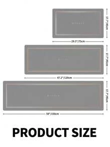 1pc  Style Light Gray Anti-Fatigue Kitchen Floor Mat Made Of Pu Material, Shockproof, Easy To Clean, Gentle On Feet, Relieves Pressure, Scratch-Resistant, Waterproof Home Bathroom Decor Bath Rug Floor Carpet Outdoor Rug Door Mat Fall Decor Bathroom Accessories Back To School Entryway Decor - Light Grey - View 3